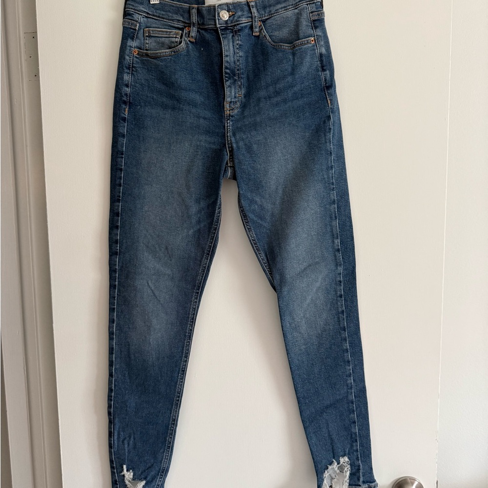 Topshop Blue Distressed Women Jeans